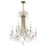 3_Crystorama Karrington 30"W Aged Brass 12-Light Chandelier more views
