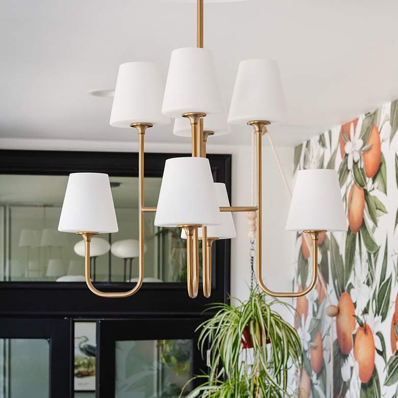 Image 1 Crystorama Keenan 28" Wide Vibrant Gold 8-Light Chandelier
