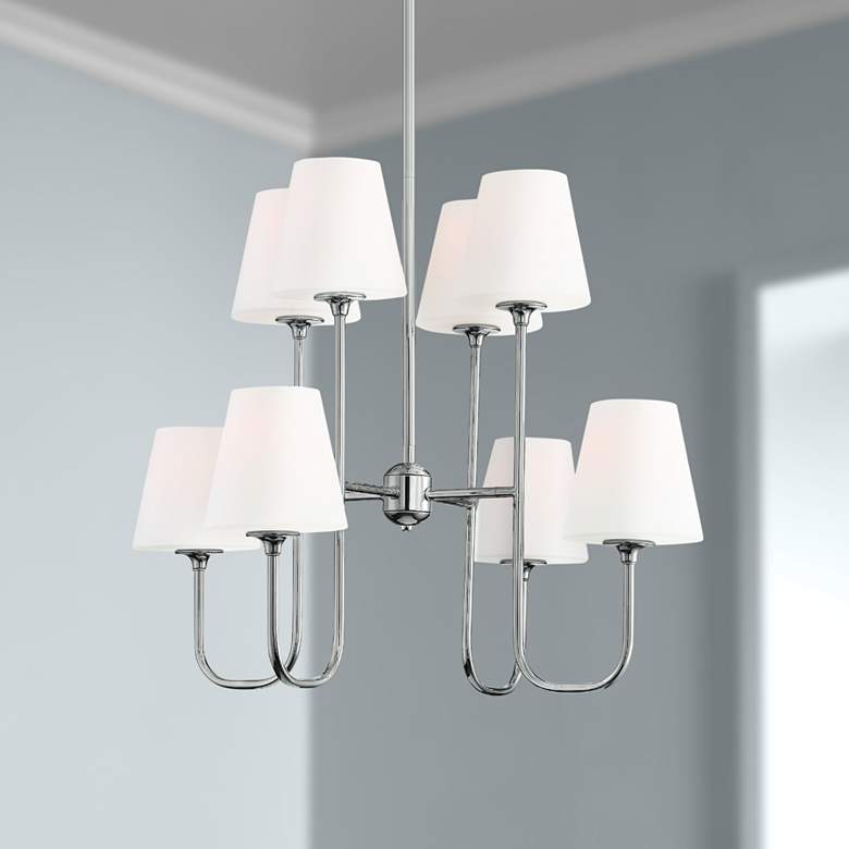 Image 1 Crystorama Keenan 28"W Polished Nickel 8-Light Chandelier