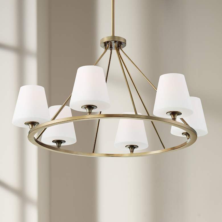 Image 1 Crystorama Keenan 31 1/4"W Vibrant Gold 6-Light Chandelier