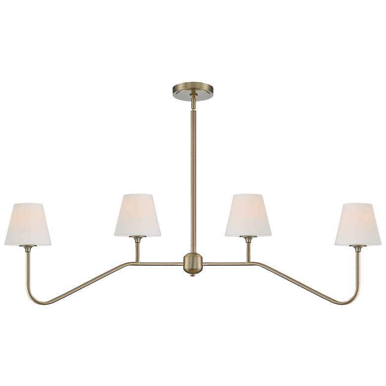 Image 2 Crystorama Keenan 48" Wide Gold Arm 4-Light Island Light Chandelier