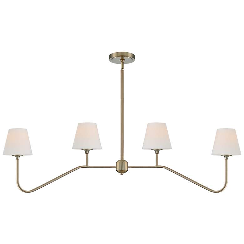 Image 2 Crystorama Keenan 48 inch Wide Gold Arm 4-Light Island Light Chandelier