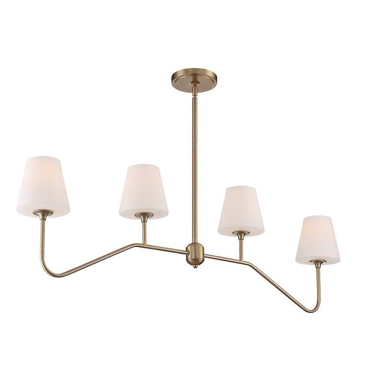 Image 3 Crystorama Keenan 48 inch Wide Gold Arm 4-Light Island Light Chandelier more views