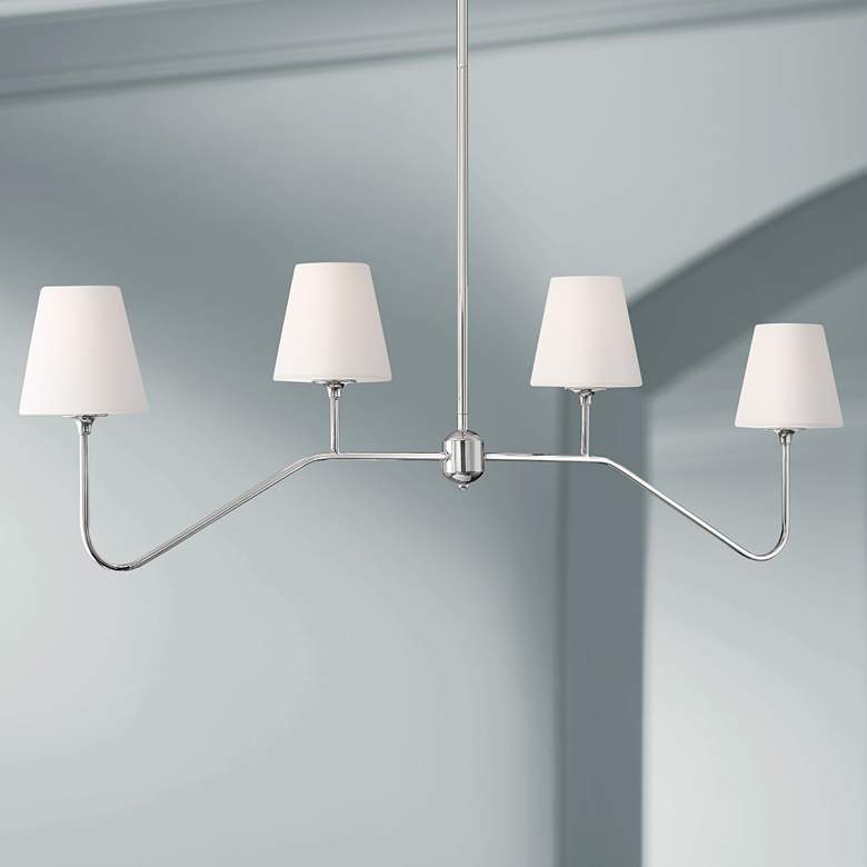 Image 1 Crystorama Keenan 48" Wide Nickel 4-Light Island Chandelier