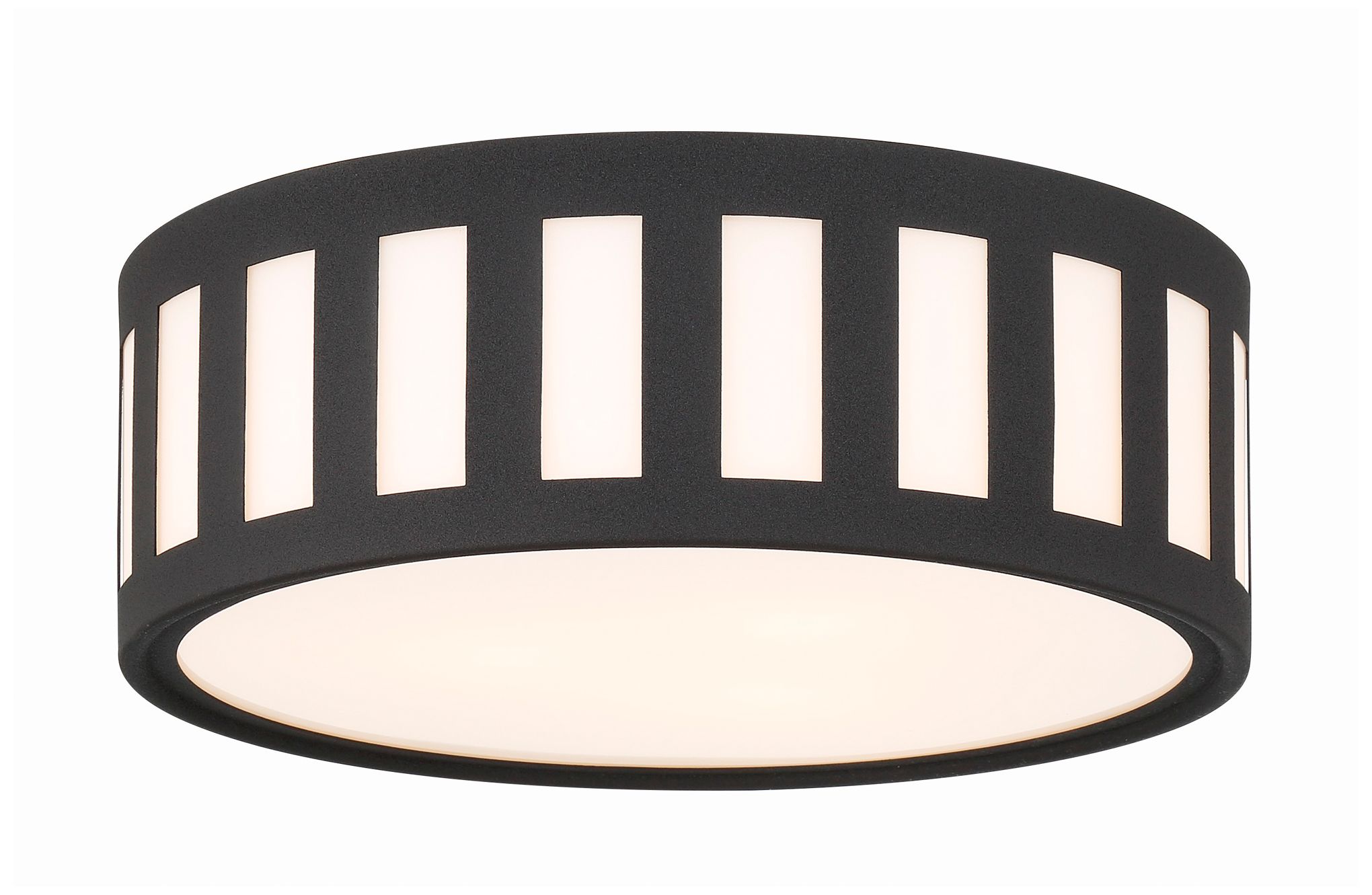 Crystorama Kendal 14'' Black Forged Flush Mount