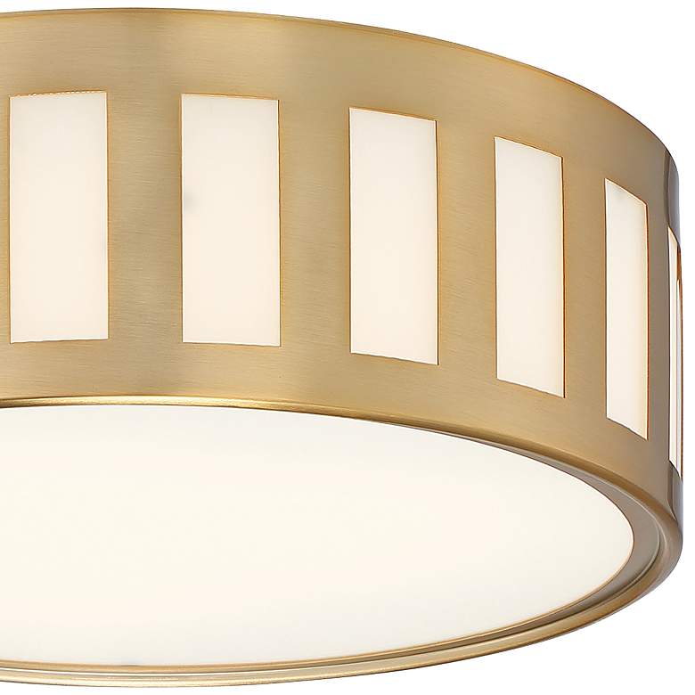 Image 3 Crystorama Kendal 14" Wide Vibrant Gold Drum Ceiling Light more views