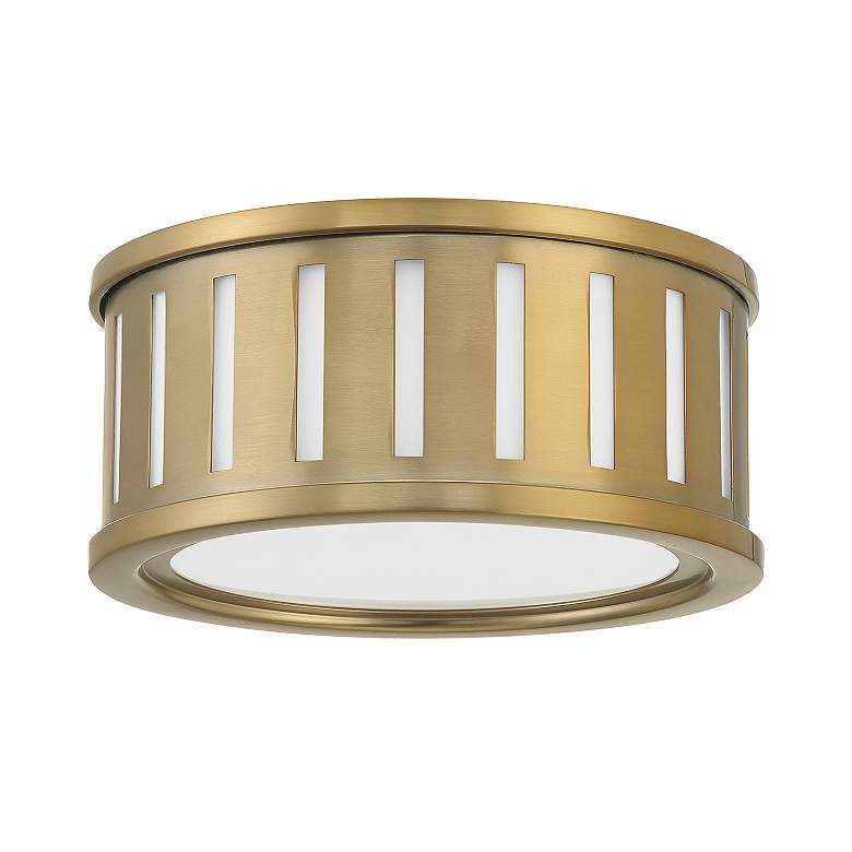 Image 3 Crystorama Kendal 14 inch Wide Vibrant Gold Drum Ceiling Light more views