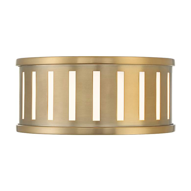Image 4 Crystorama Kendal 14" Wide Vibrant Gold Drum Ceiling Light more views
