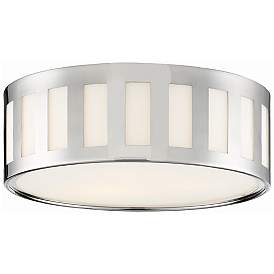 Image2 of Crystorama Kendal 14"W Polished Nickel Drum Ceiling Light