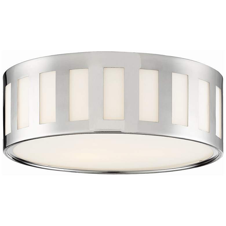 Image 2 Crystorama Kendal 14 inchW Polished Nickel Drum Ceiling Light