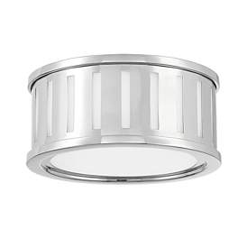 Image3 of Crystorama Kendal 14"W Polished Nickel Drum Ceiling Light more views
