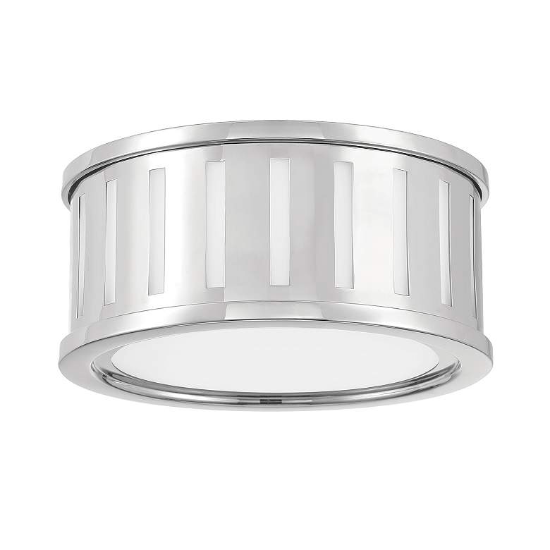 Image 3 Crystorama Kendal 14 inchW Polished Nickel Drum Ceiling Light more views