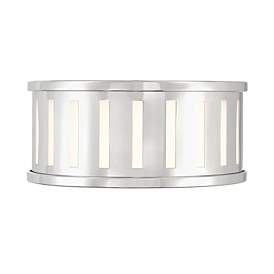 Image4 of Crystorama Kendal 14"W Polished Nickel Drum Ceiling Light more views