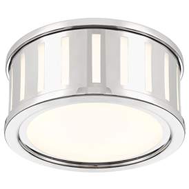 Image5 of Crystorama Kendal 14"W Polished Nickel Drum Ceiling Light more views