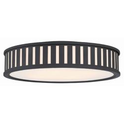 Crystorama Kendal 22 1/2"W Black Forged Drum Ceiling Light