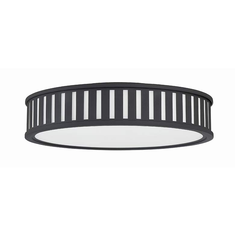 Image 2 Crystorama Kendal 22 1/2"W Black Forged Drum Ceiling Light more views