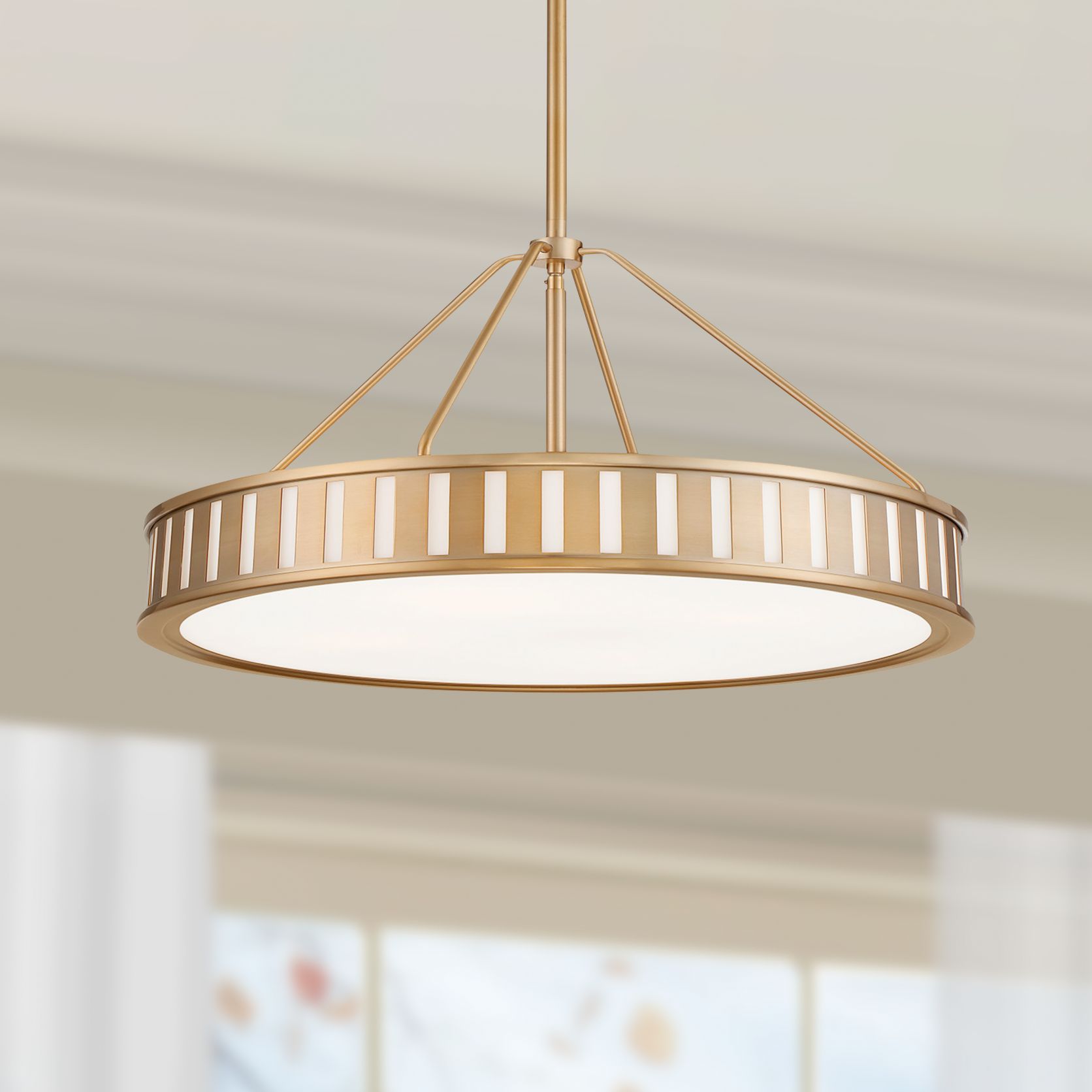 Image Crystorama Kendal 22 1/2"W Vibrant Gold Drum Pendant Light