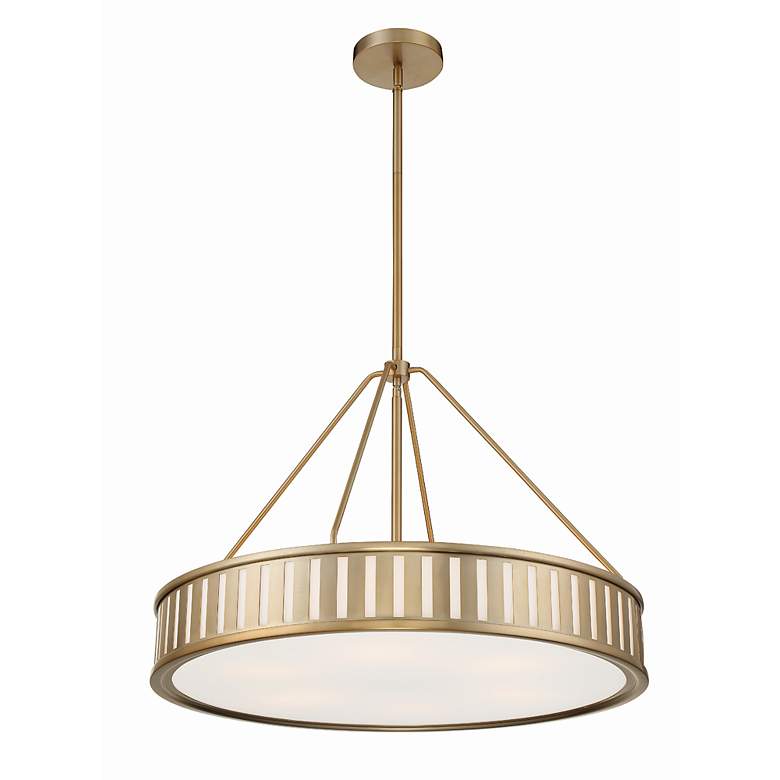 Image 3 Crystorama Kendal 28" Wide Vibrant Gold Drum Pendant Light more views