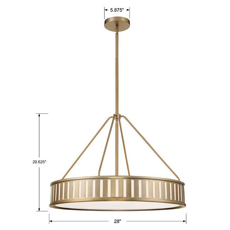 Image 6 Crystorama Kendal 28" Wide Vibrant Gold Drum Pendant Light more views