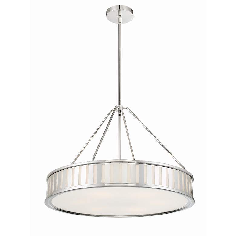 Image 3 Crystorama Kendal 28"W Polished Nickel Drum Pendant Light more views