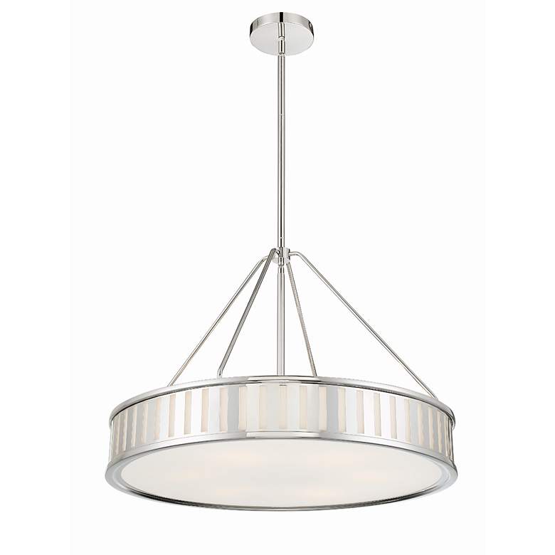 Image 3 Crystorama Kendal 28 inchW Polished Nickel Drum Pendant Light more views