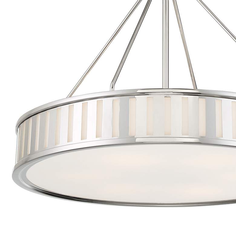 Image 4 Crystorama Kendal 28"W Polished Nickel Drum Pendant Light more views
