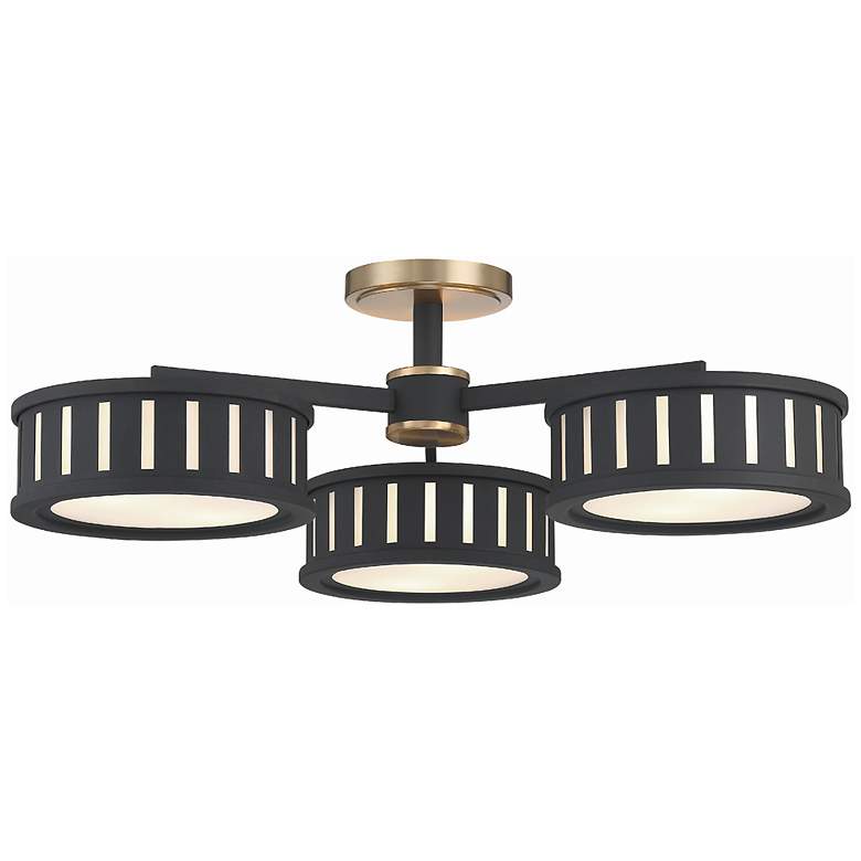 Image 2 Crystorama Kendal 29 1/4" Wide Black 3-Head Ceiling Light