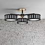 1_Crystorama Kendal 29 1/4" Wide Black 3-Head Ceiling Light