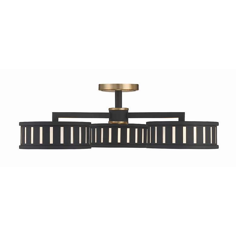 Image 3 Crystorama Kendal 29 1/4" Wide Black 3-Head Ceiling Light more views