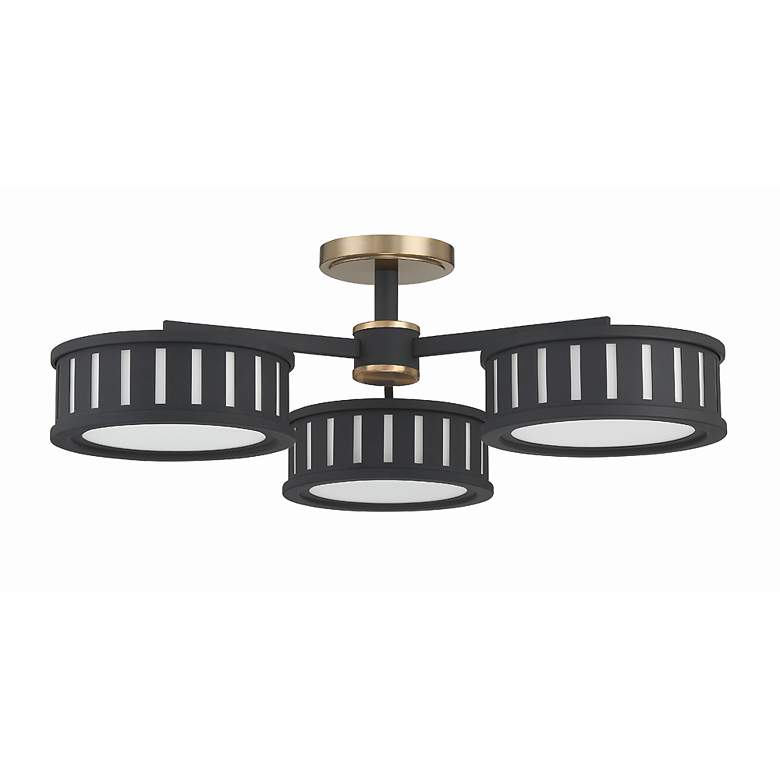 Image 4 Crystorama Kendal 29 1/4" Wide Black 3-Head Ceiling Light more views