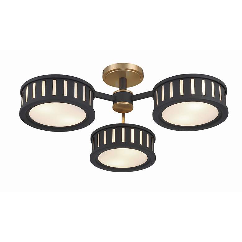 Image 5 Crystorama Kendal 29 1/4" Wide Black 3-Head Ceiling Light more views