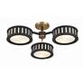 5_Crystorama Kendal 29 1/4" Wide Black 3-Head Ceiling Light more views