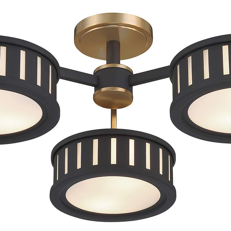 Image 6 Crystorama Kendal 29 1/4" Wide Black 3-Head Ceiling Light more views