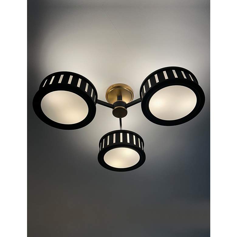 Image 7 Crystorama Kendal 29 1/4" Wide Black 3-Head Ceiling Light more views