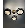 7_Crystorama Kendal 29 1/4" Wide Black 3-Head Ceiling Light more views