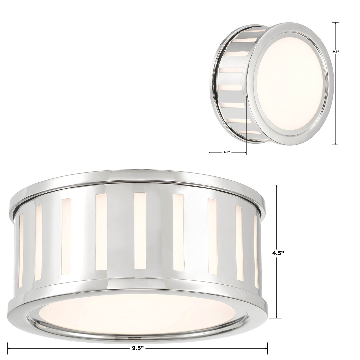 Image 7 Crystorama Kendal 9.5'' Polished Nickel Flush Mount more views