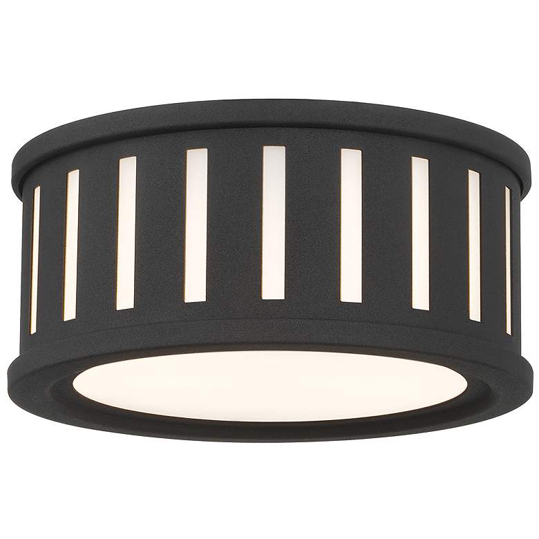 Image 1 Crystorama Kendal 9 1/2" Wide Black Forged Ceiling Light