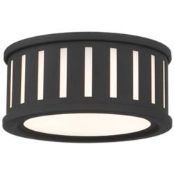 Crystorama Kendal 9 1/2" Wide Black Forged Ceiling Light