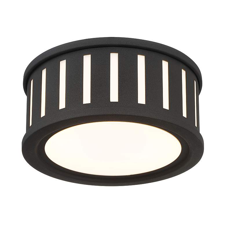 Image 4 Crystorama Kendal 9 1/2" Wide Black Forged Ceiling Light more views