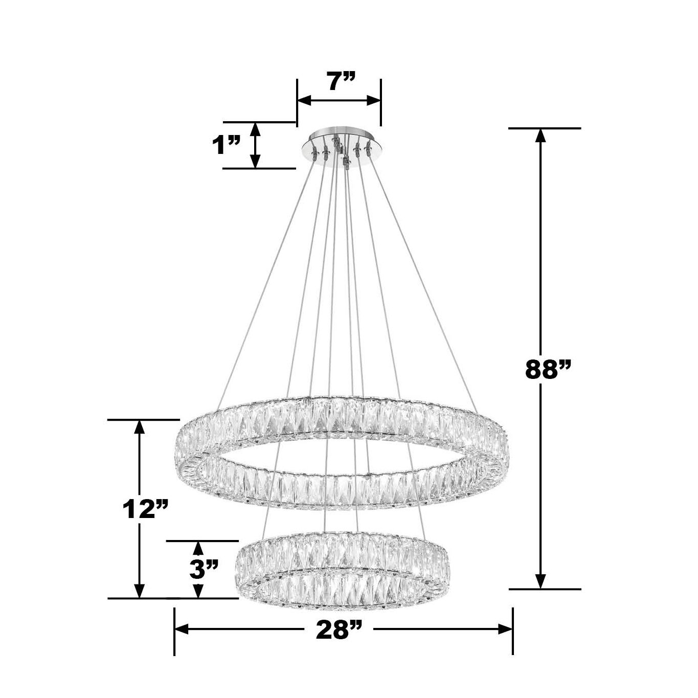Image 6 Crystorama Kinsley 28'' Polished Chrome Chandelier more views