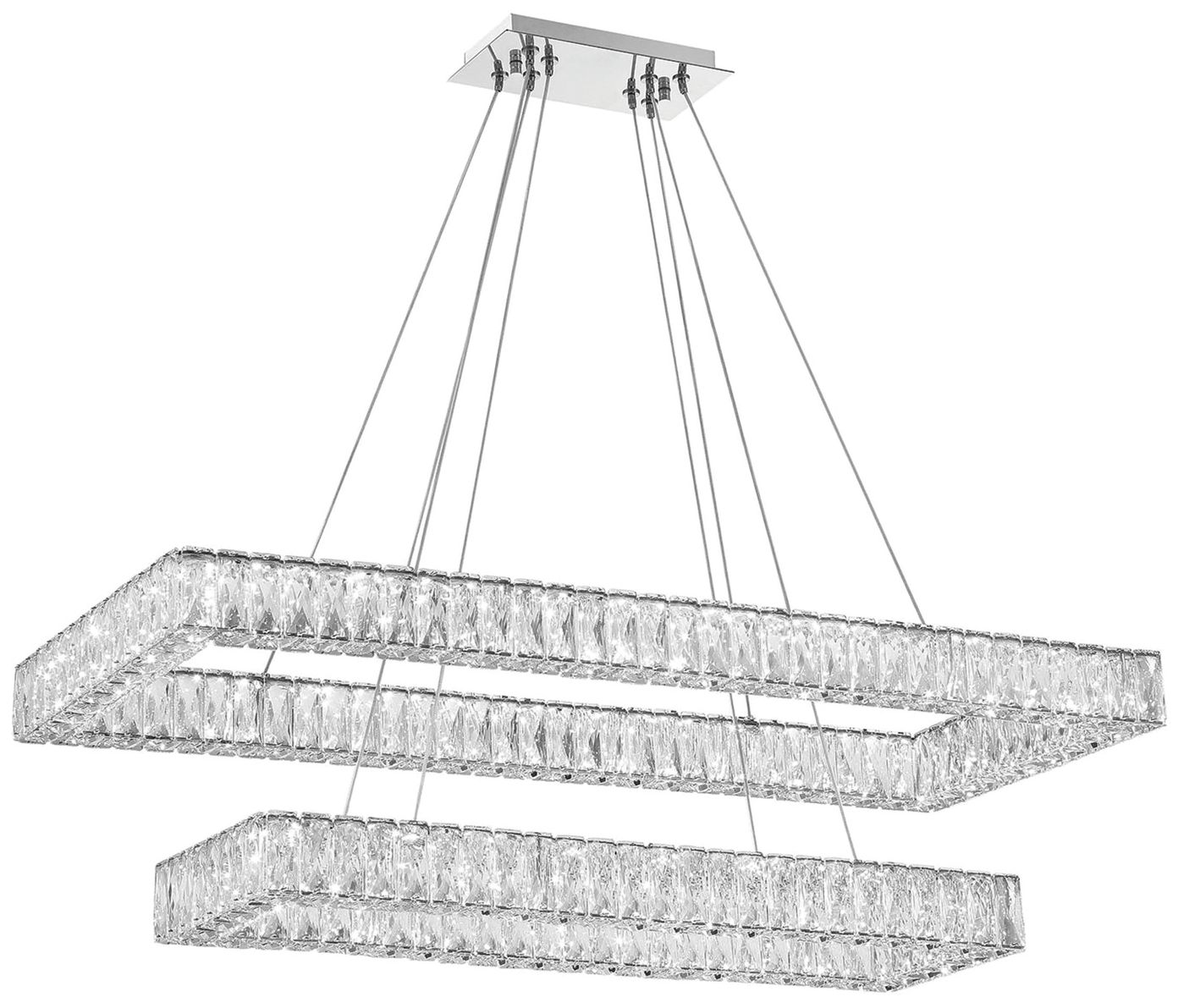 Image 2 Crystorama Kinsley 41 1/2" Wide Chrome LED Linear Chandelier