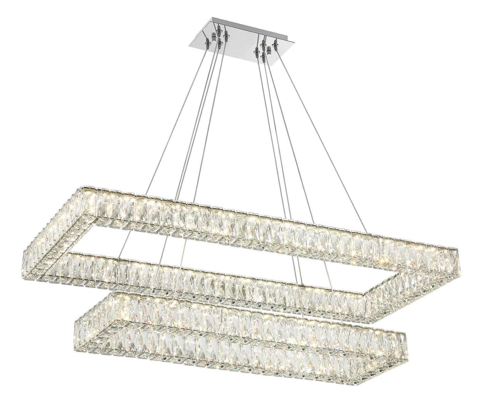 Image 3 Crystorama Kinsley 41 1/2" Wide Chrome LED Linear Chandelier more views