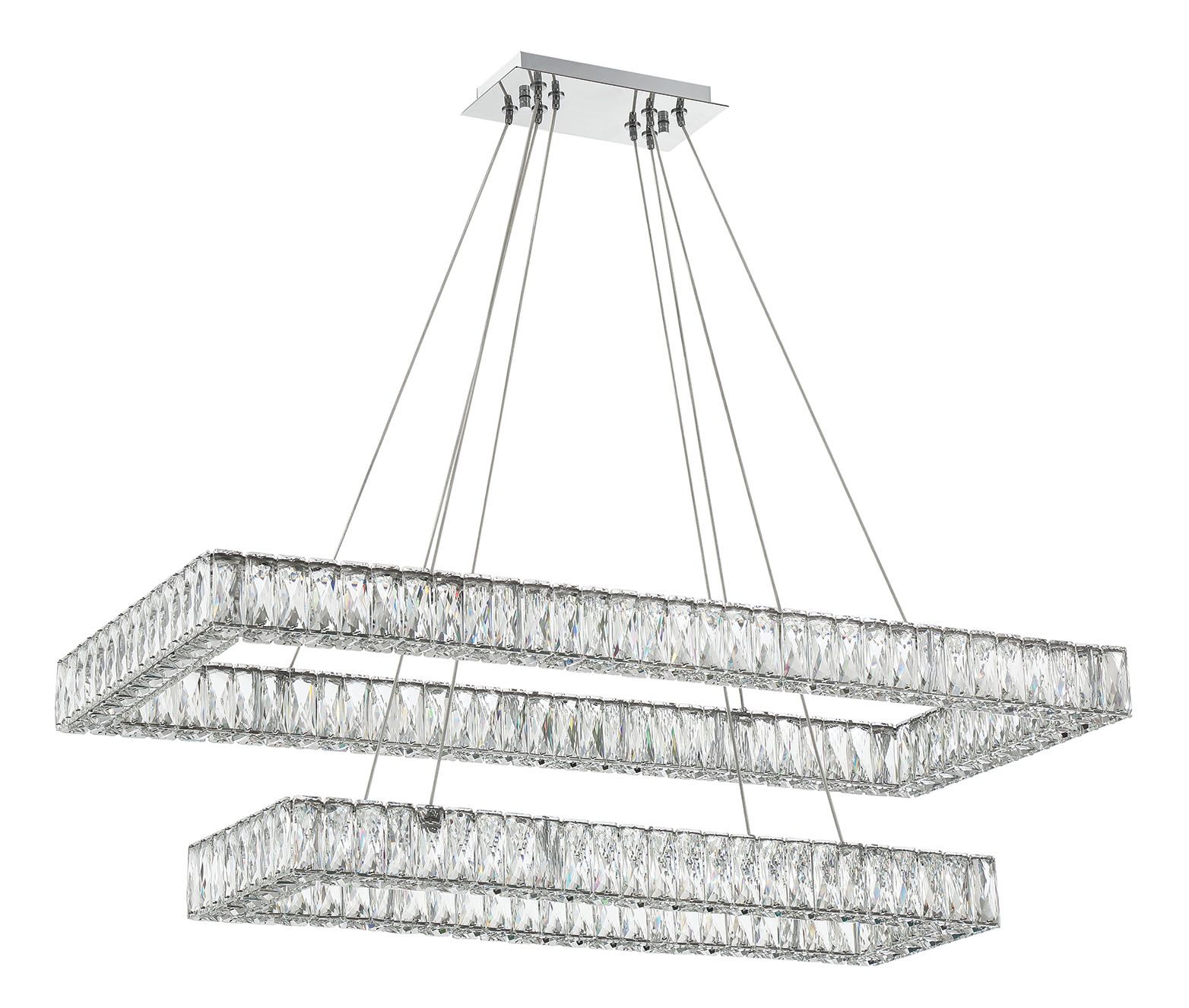 Image 5 Crystorama Kinsley 41 1/2" Wide Chrome LED Linear Chandelier more views