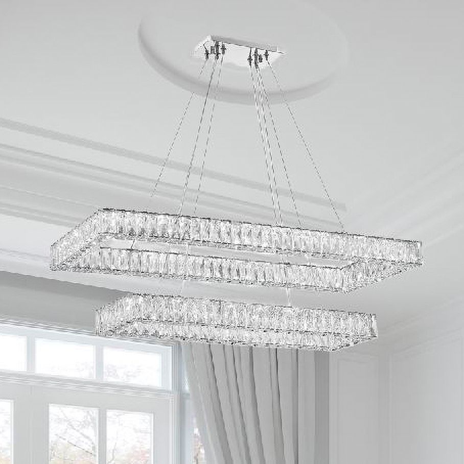 Image 6 Crystorama Kinsley 41 1/2" Wide Chrome LED Linear Chandelier more views