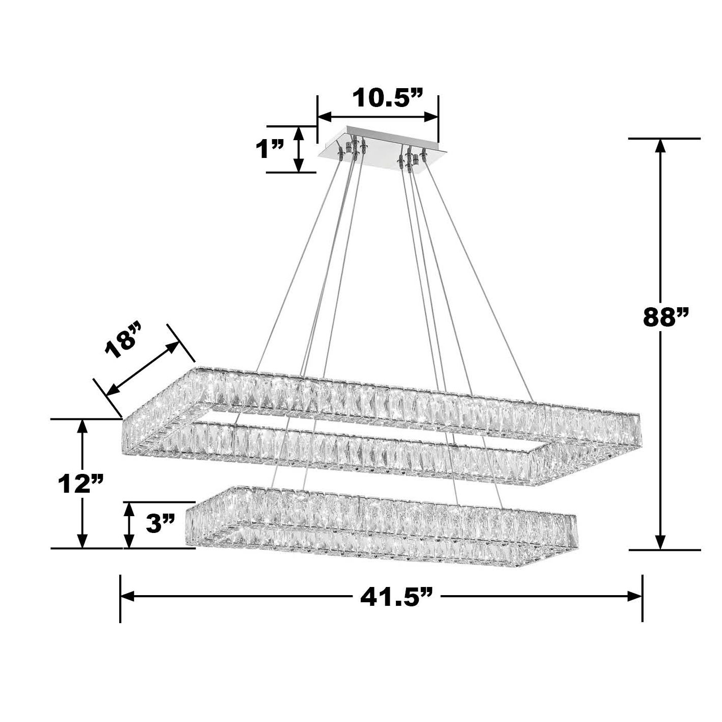 Image 7 Crystorama Kinsley 41 1/2" Wide Chrome LED Linear Chandelier more views