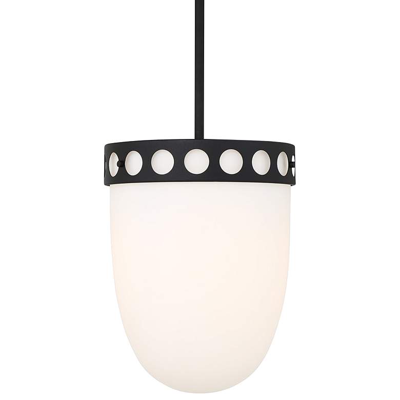 Image 1 Crystorama Kirby 12 inch Wide Black Forged Pendant Light