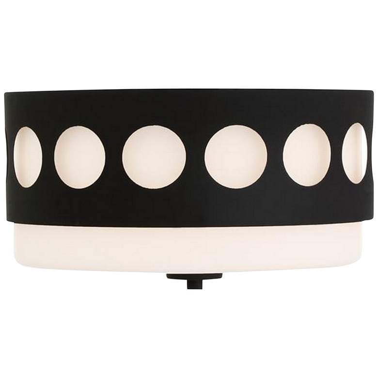 Image 1 Crystorama Kirby 13 1/4" Wide Black Forged Ceiling Light