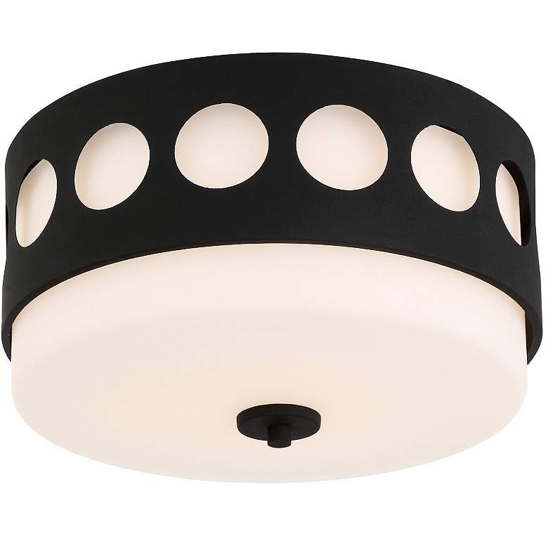 Image 2 Crystorama Kirby 13 1/4" Wide Black Forged Ceiling Light more views