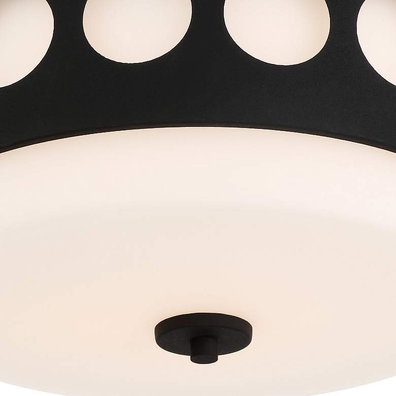Image 3 Crystorama Kirby 13 1/4" Wide Black Forged Ceiling Light more views