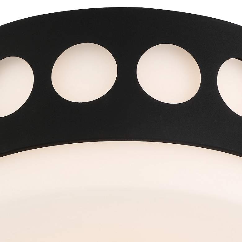 Image 4 Crystorama Kirby 13 1/4" Wide Black Forged Ceiling Light more views